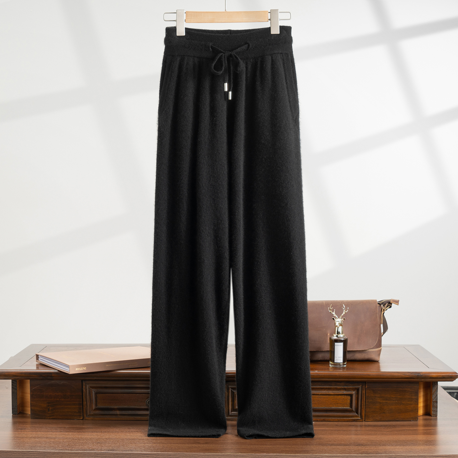 Soft Men's Wide-leg Cashmere Pants REAL SILK LIFE