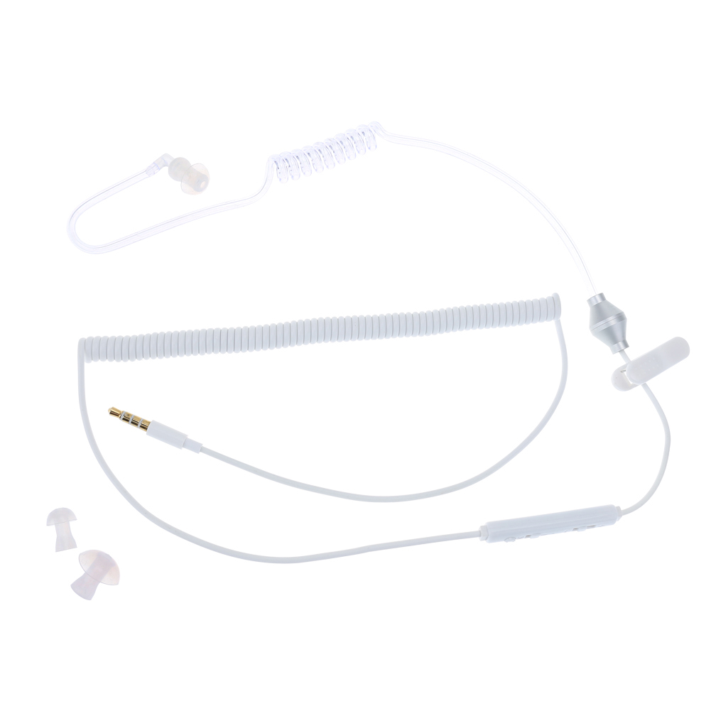 

Spiral Acoustic Tube Coil Anti-radiation 3.5MM Earphone for iPhone White, 501 Original