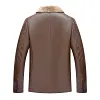 Men's Leather Jacket Warm Winter Coat