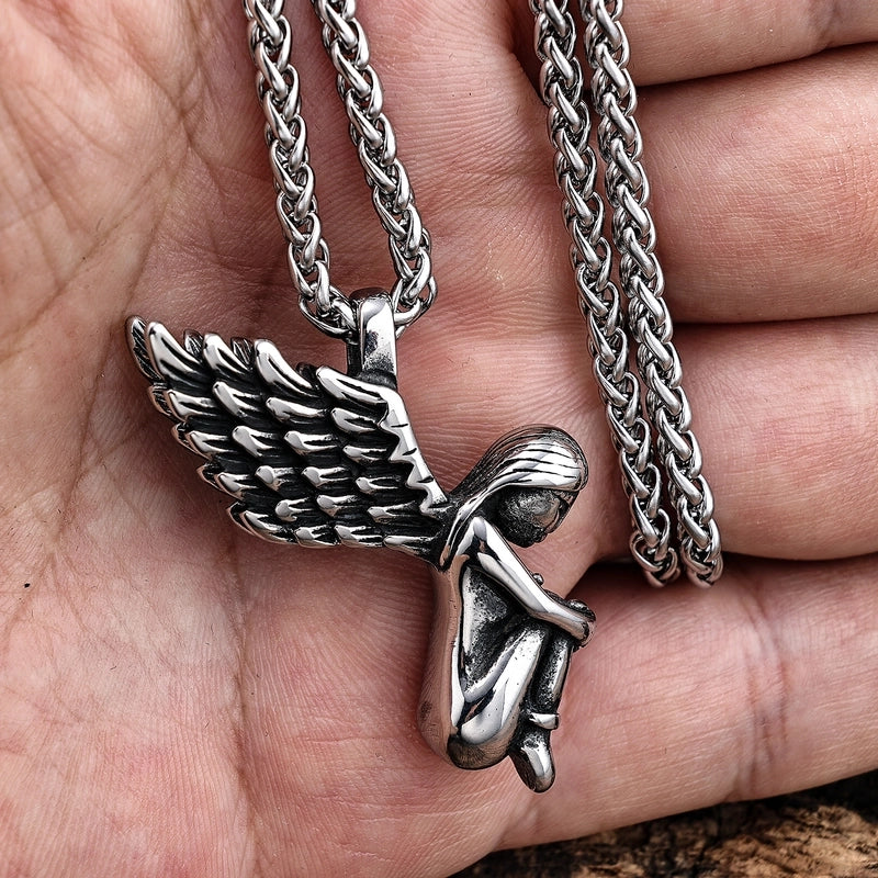 Retro Punk Angel Mask 304 Stainless Steel Carving Halloween Men’S