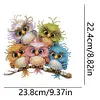 Pendentif acrylique cinq oiseaux aux grands yeux-bricolage