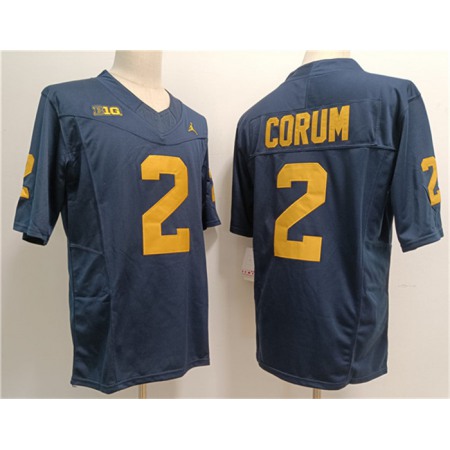 Men's Michigan Wolverines #2 Blake Corum 2023 F.U.S.E. Navy Stitched Jersey QNVI