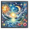 Sun Moon Ocean And Flowers-11CT Stamped Cross Stitch 40*40cm/15.75*15.75in