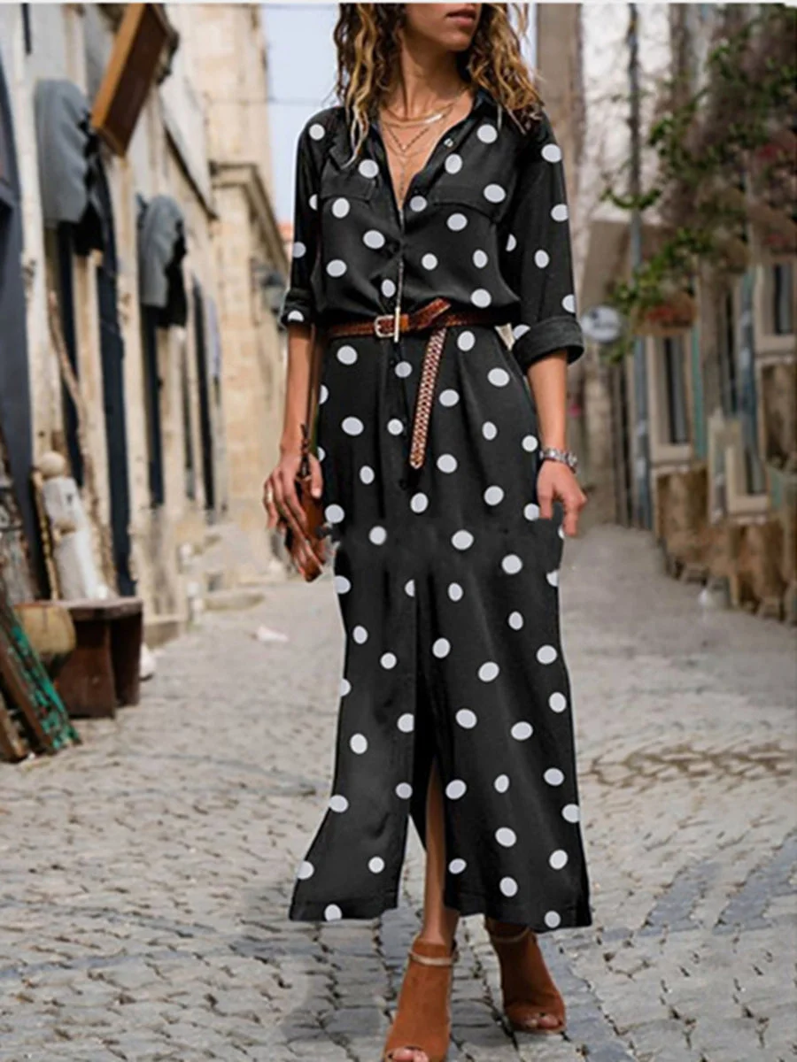Polka Dot Long Sleeves Dresses