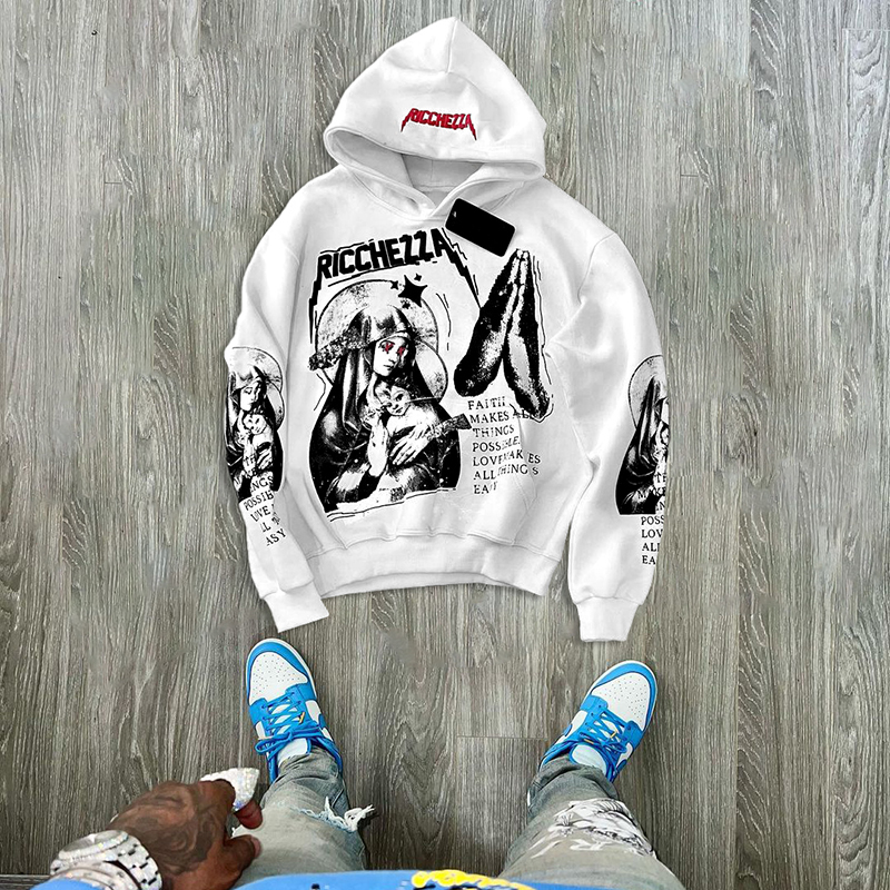 Faith Makes Things Possible Print Casual Long Sleeve Fleece-Lined Hoodie