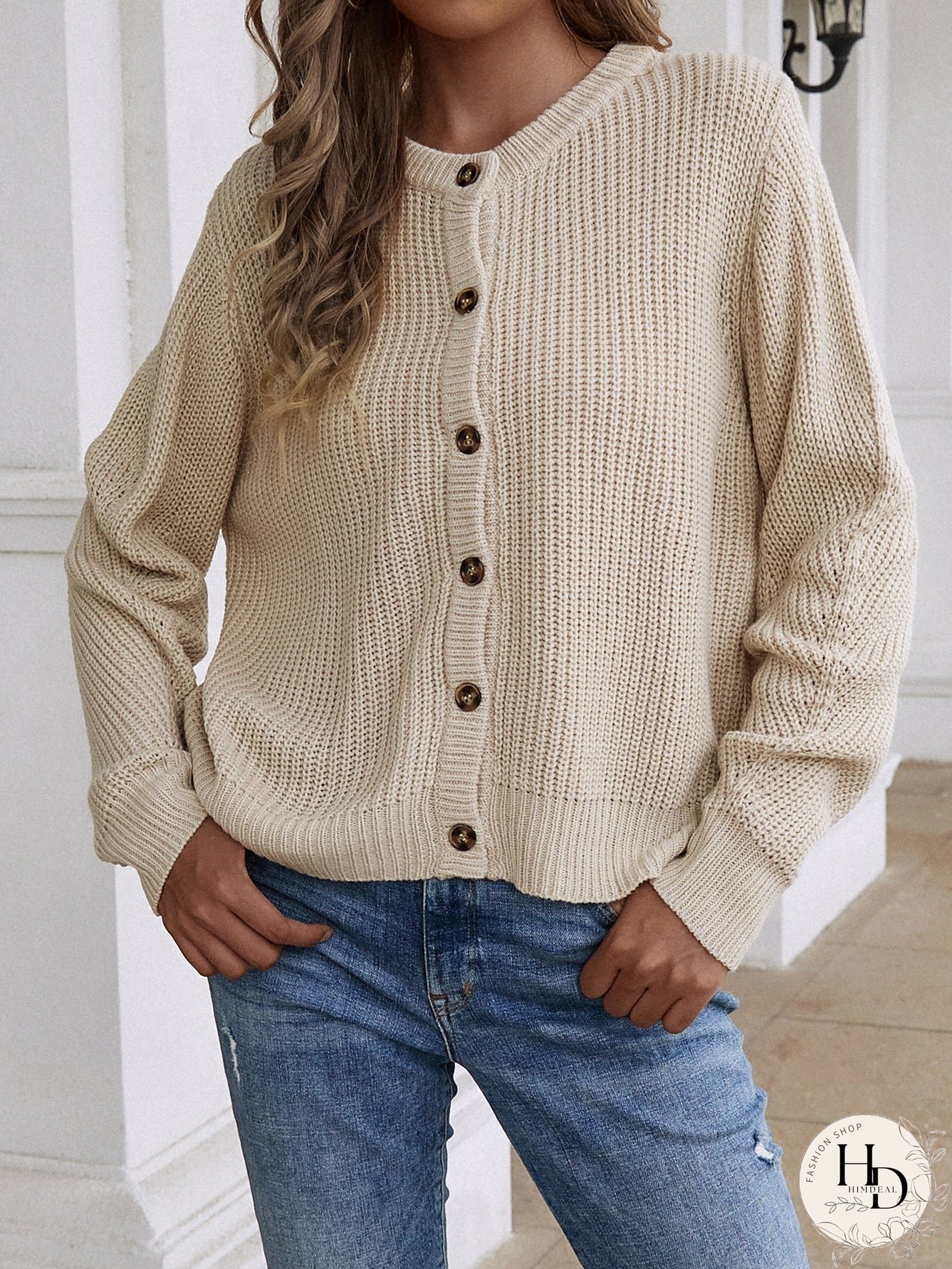 Double Take Button Down Rib-Knit Reversible Sweater