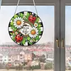 4Pcs Diamond Painting Insects and Flowers Window Pendants Suncatcher Hanging Kits for Home Porch Farmhouse