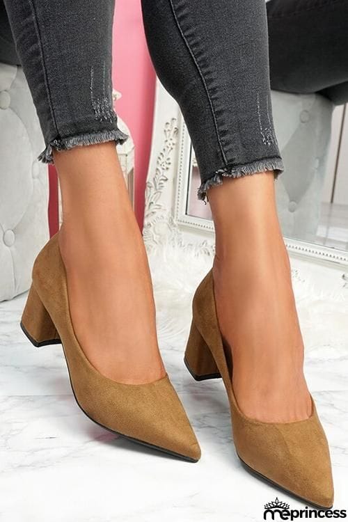 Chunky Heel Pointed Heels