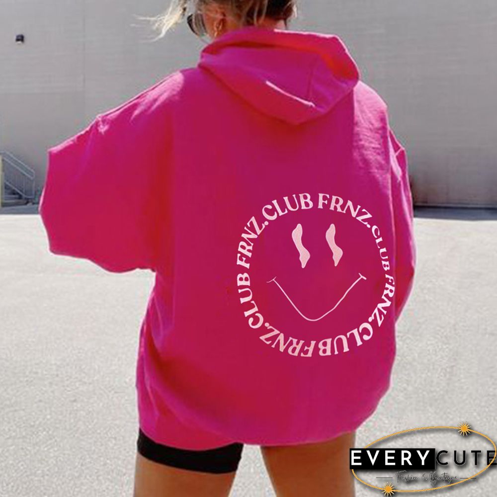 "Frnz.Club" Smiley Print Hoodie