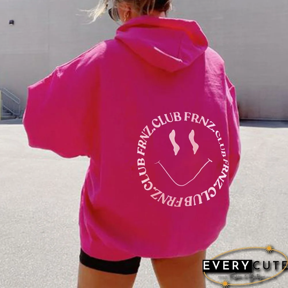 "Frnz.Club" Smiley Print Hoodie