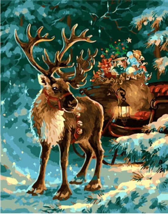 

Christmas Elk – Paint By Numbers - 40*50CM, 501 Original