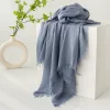 Plain Colors Grey Tassel Hijab Shawl Scarf