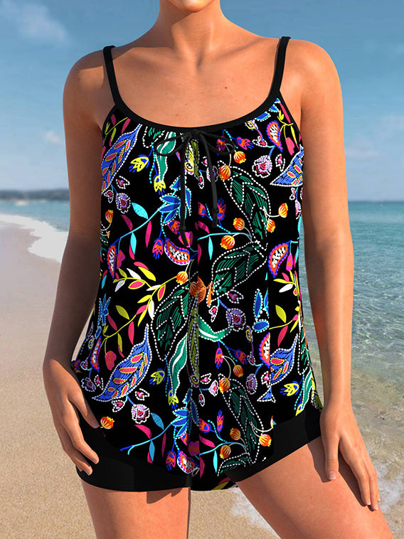 Women Long Sleeve V-neck Graphic Floral Printed Top