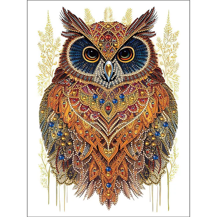 Ethnic Style Owl 30*40CM(Canvas) Special Shaped Drill Diamond Painting gbfke