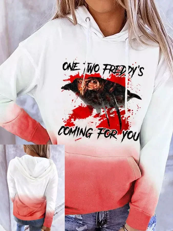 Halloween One Two Freddy'S Coming For You Gradient Hoodie