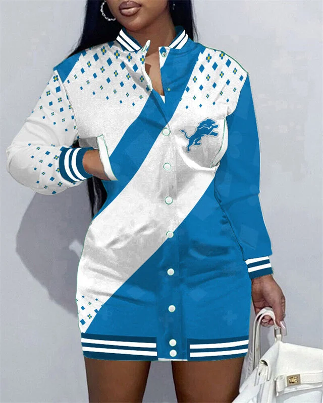 Detroit Lions
Limited Edition Button Down Long Sleeve Jacket Dress