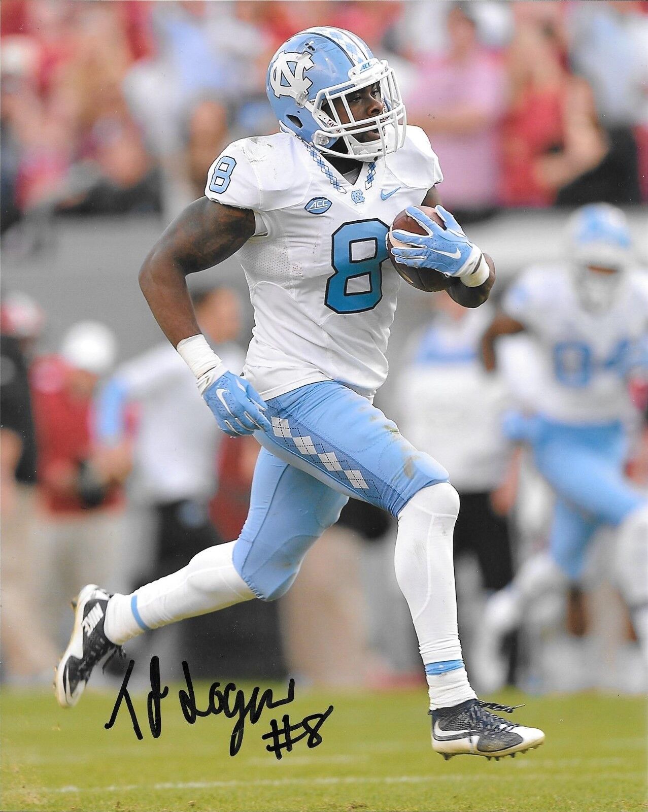 ARIZONA CARDINALS TJ LOGAN HAND SIGNED NORTH CAROLINA TAR HEELS 8X10 Photo Poster painting W/COA