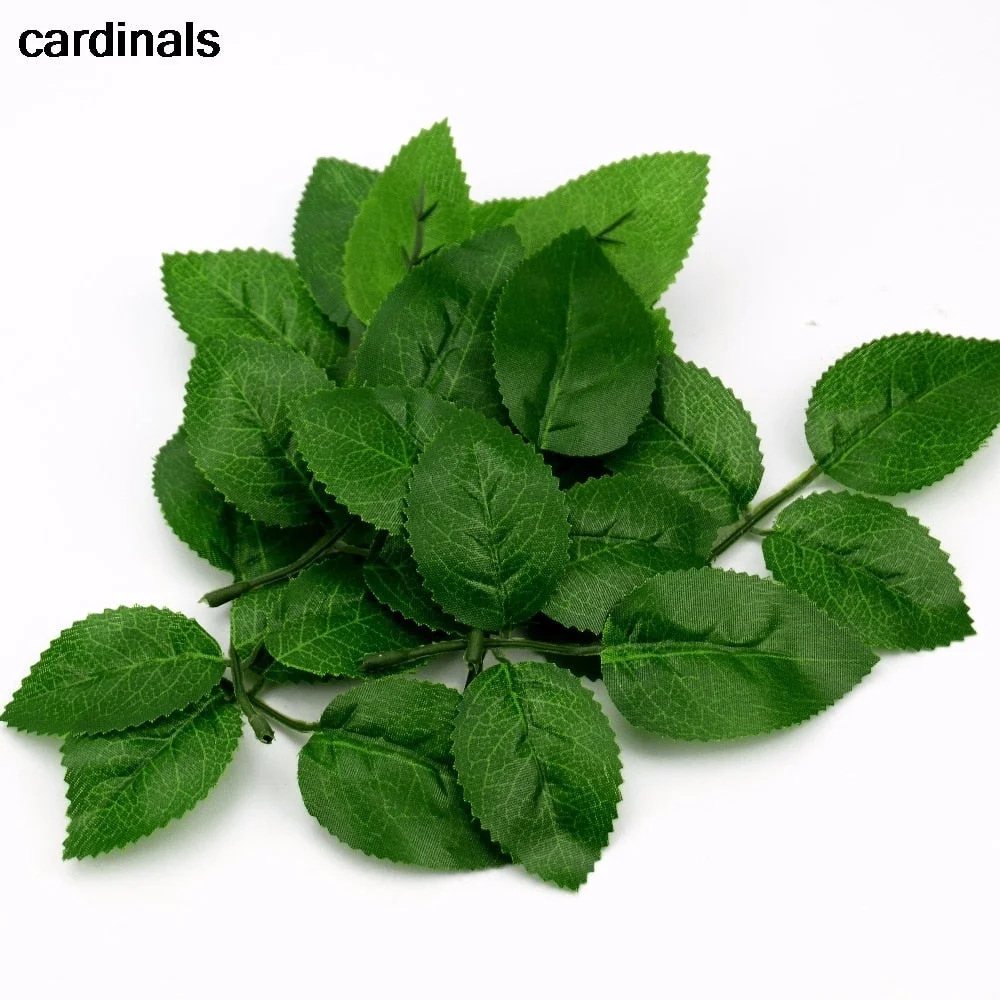 50pcs/Lot 2016 New Arrival  Green Artificial Silk Rose Leaf  Leaves For Wedding Decoration DIY Bouquet  Garland  Cheap Flower