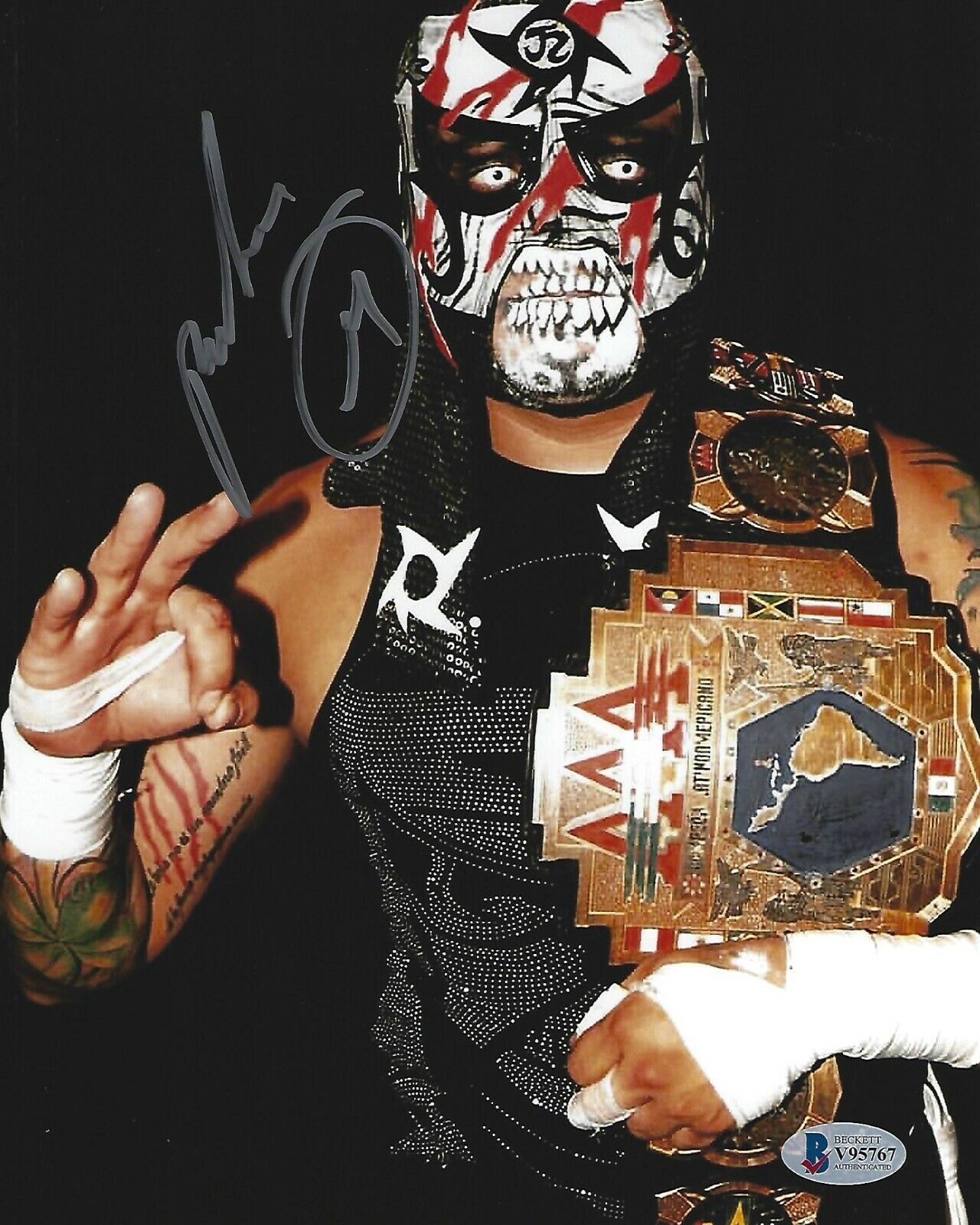 Pentagon Jr. Signed 8x10 Photo Poster painting BAS COA AAA Lucha Libre Autograph Wrestling AEW 1