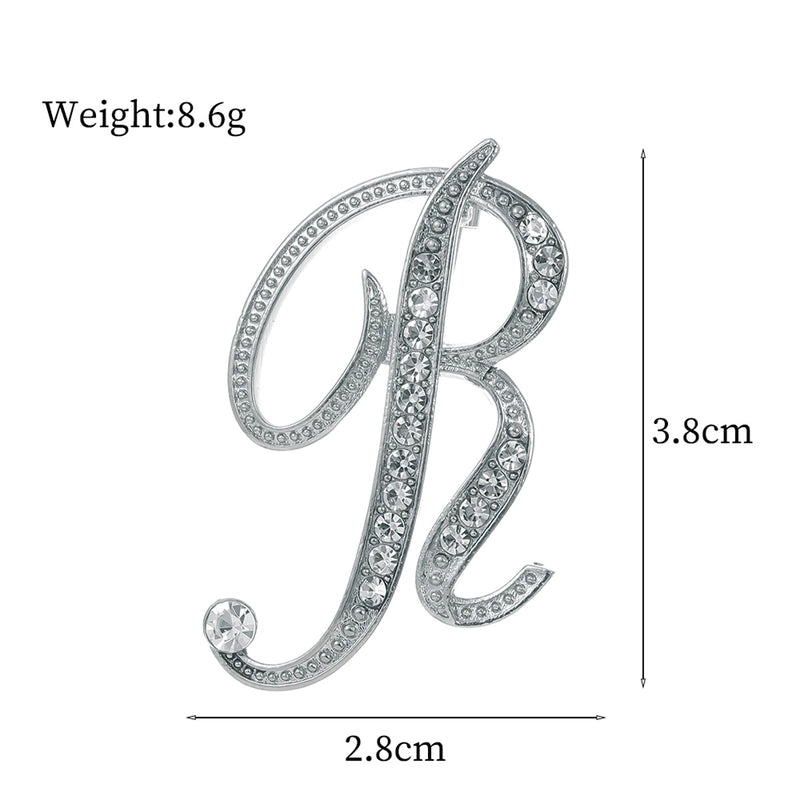 Minimalist Pin Letter Zinc Alloy Plating Inlay Rhinestones Unisex Brooches