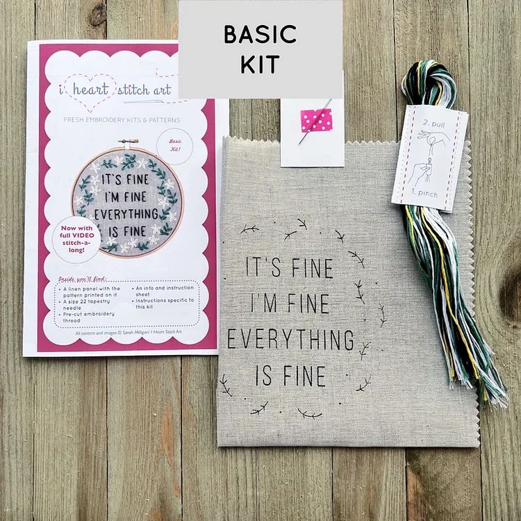 Everything Is Fine Embroidery Kit