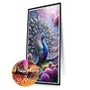 Pfau und Blume - Rundbohrer Diamantmalerei - 40*70cm (große Größe)