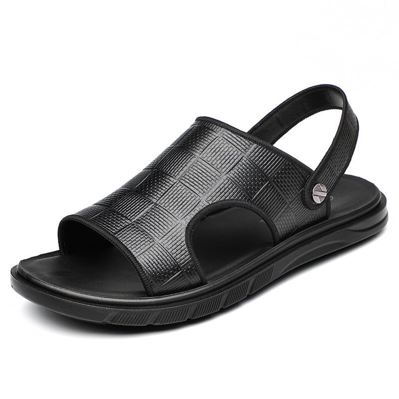 Letclo™Men's Casual Leather Adjustable Handmade Sandals letclo 