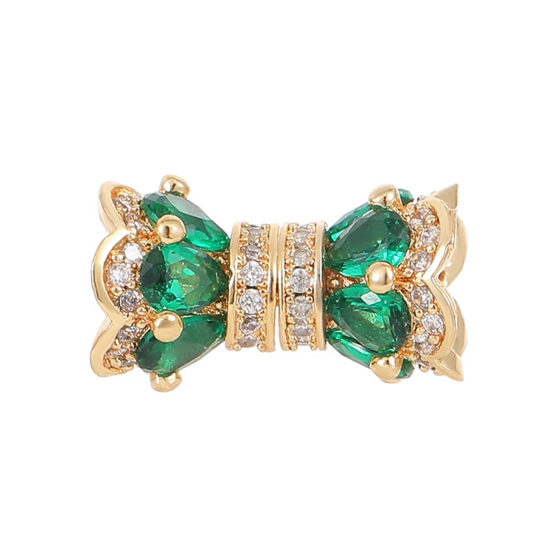 Zhongxing 14K Color Retaining Micro Inlaid Zircon Screw Buckle Small Waist Pearl Buckle DIY Bracelet Necklace Connecting Buckle Accessories