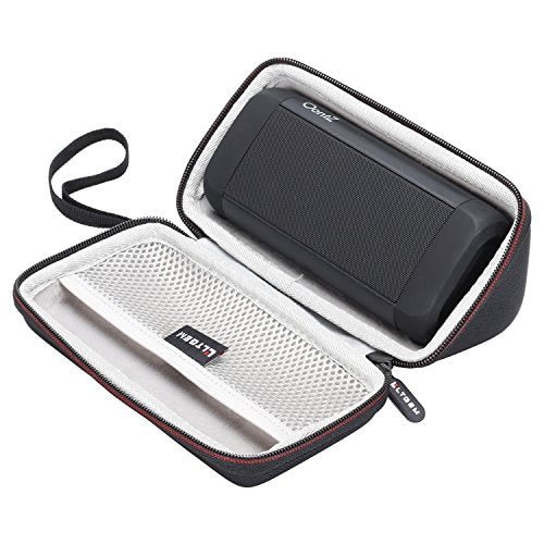 LTGEM Case for OontZ Angle 3 Ultra/Plus Edition Portable Bluetooth Speaker with Mesh Pocket-Black