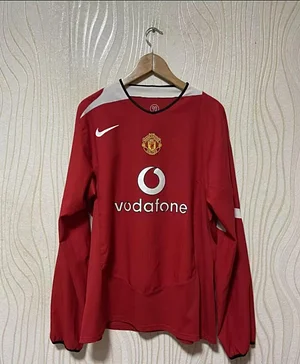 2004-2006 Retro Long Sleeve Manchester United Home Football Shirt 1:1 Thai Quality