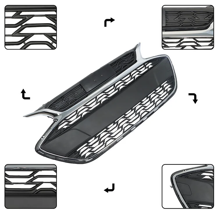 SEBLAFF Front Bumper Upper Black Chrome Plating Grille Replacement for 2019 2020 Mondeo