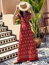 Thailand Desert Vacation Printed Maxi Dresses