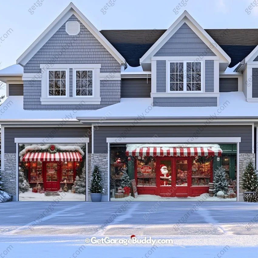 Santa's Toy Shop | Christmas Garage Door Cover