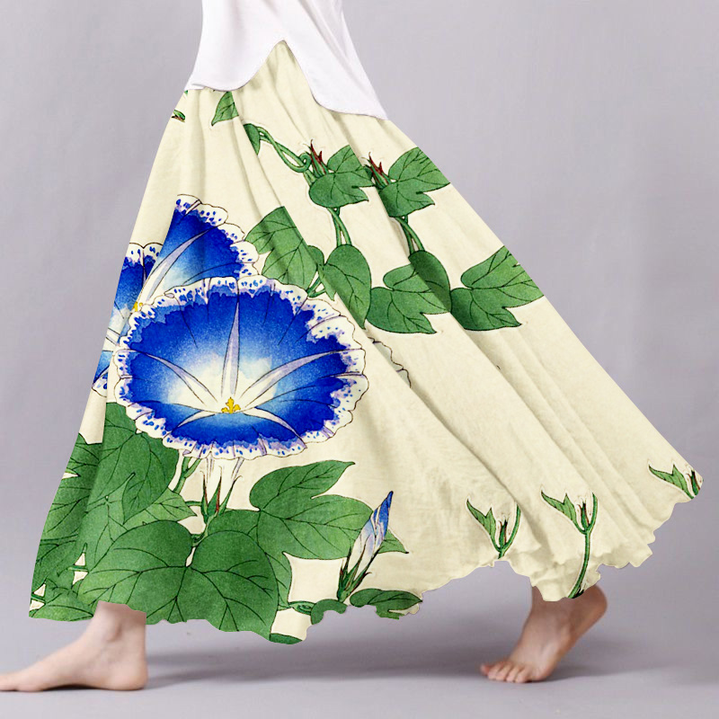 Japanese Floral Art Women's Skirt artswardrobe