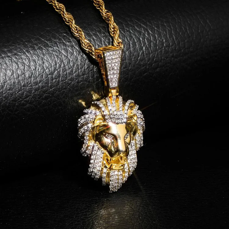 Hip Hop Lion Pendant Necklace For Men