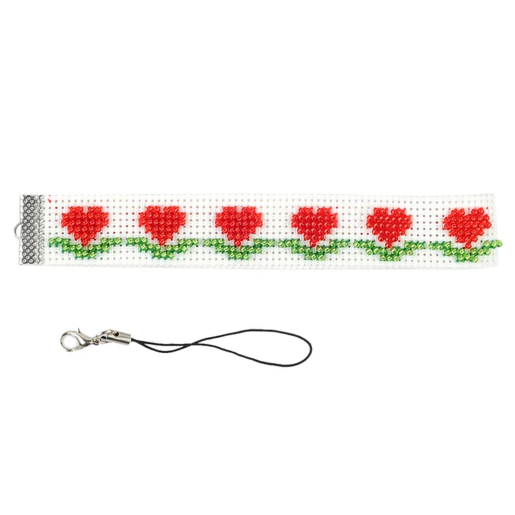Beaded Counted Cross Stitch Phone Strap Ornament Kit for Mobile Phone