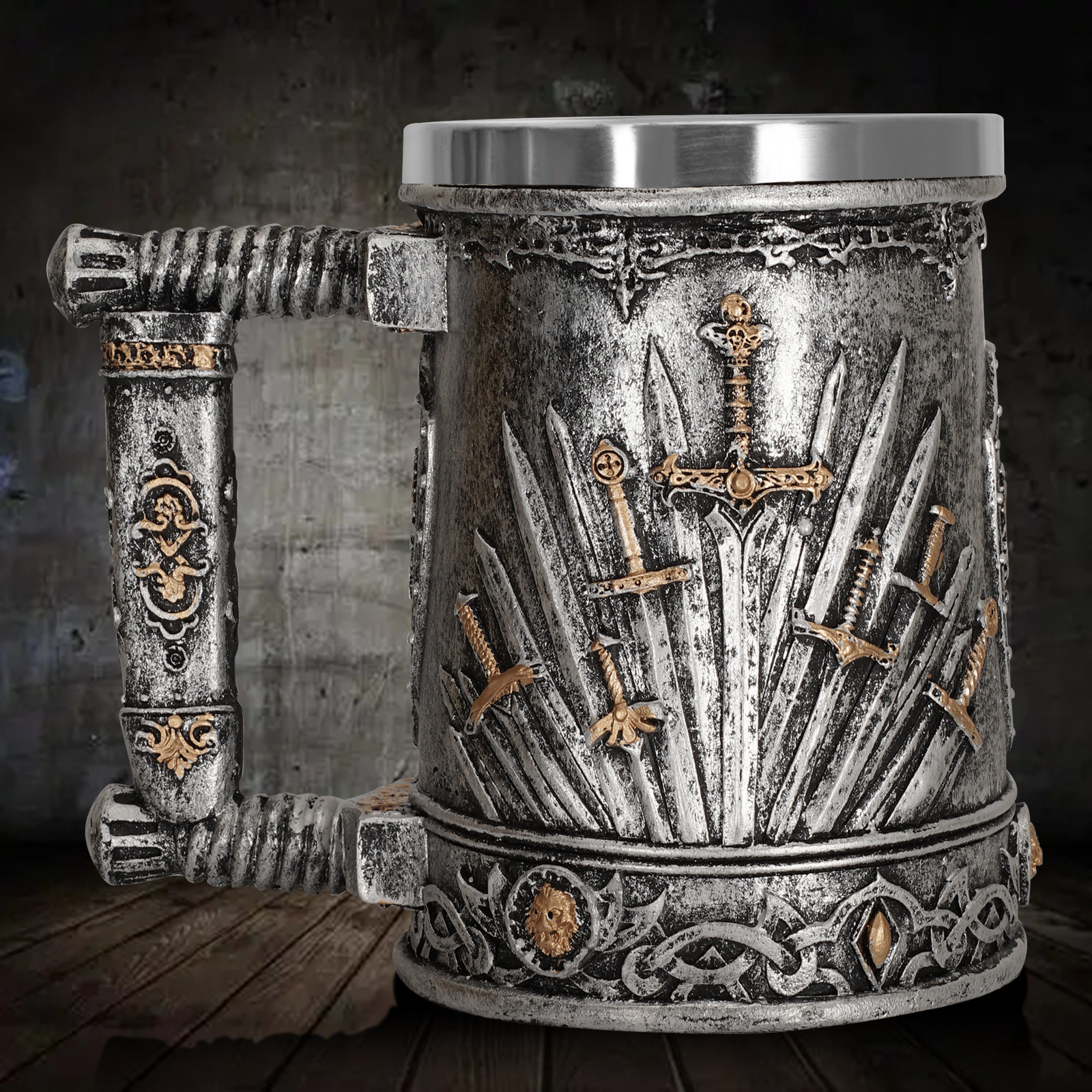 Viking Pirate Beer Mug - Large Water Cup, Stainless Steel Cup