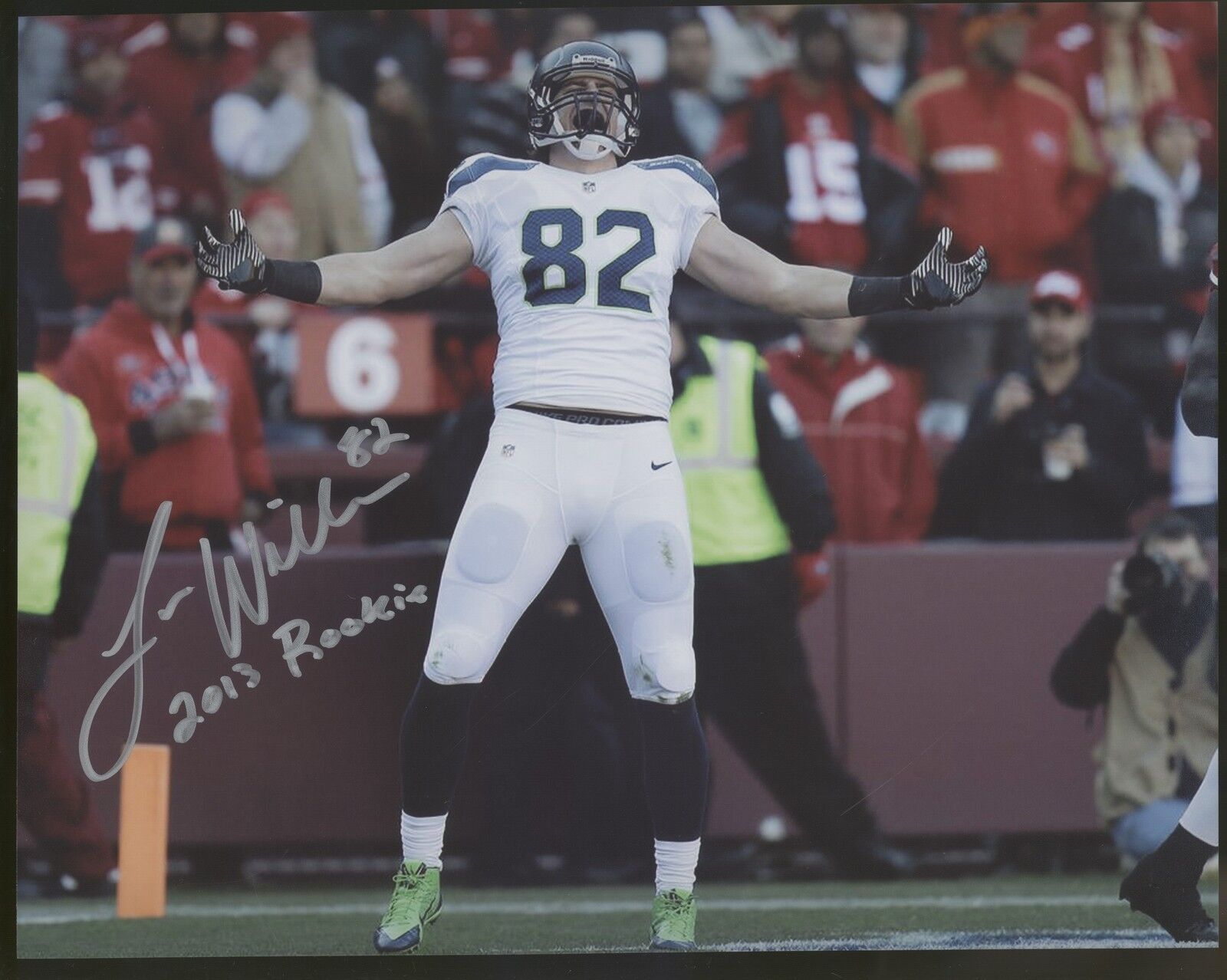 Luke Willson 8x10 Photo Poster painting INSCR Autographed Signed Seahawks SB Champion SPH 0098