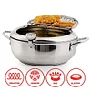 LAST DAY 49% OFF -Stainless Steel Frying Pot with Thermometer and Oil Drip Drainer Rack