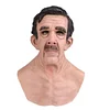 Realistic Old Man Mask, Halloween Face Mask With Visible Latex Headdress Headgear Mask Novelty Costume Party Props