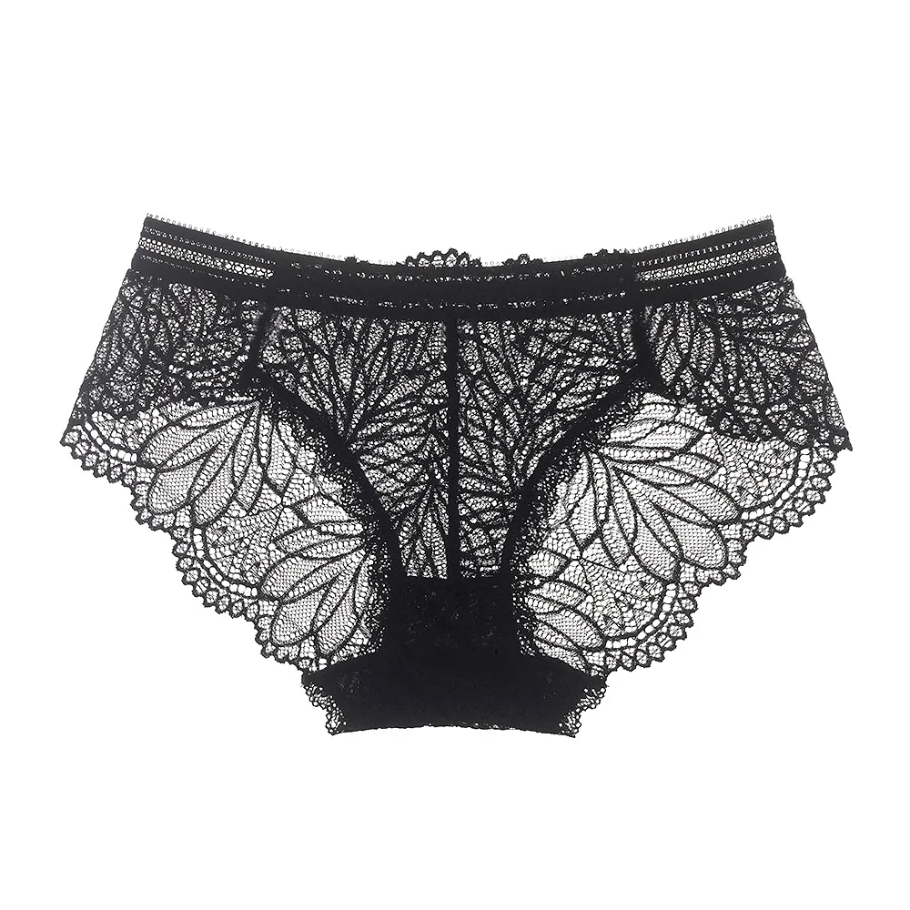 Lace Tulle Low Waisted Seamless Triangular Panties