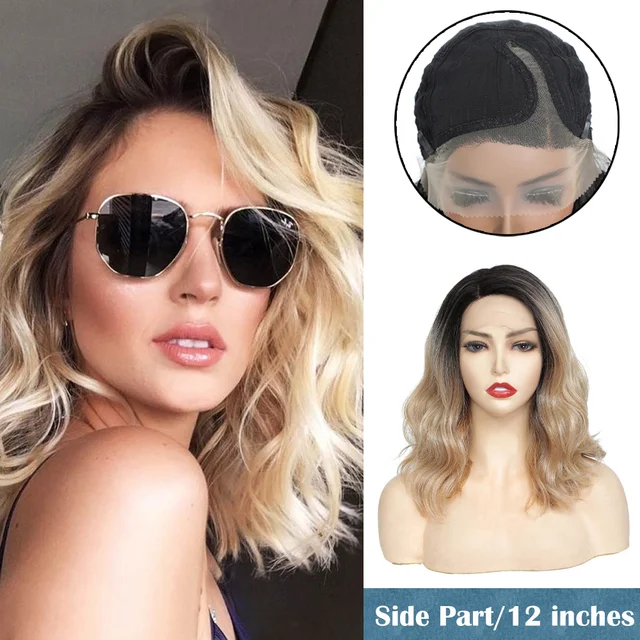 Jewtribute Hair®|Bob Wig Synthetic Lace Front Wig Women's Dark Wig