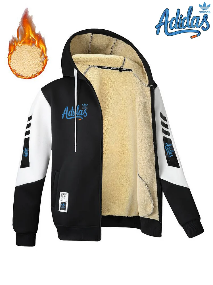 Męska ciepła kurtka z kapturem podszyta polarem &ndash; z kapturem w bloki kolor&oacute;w