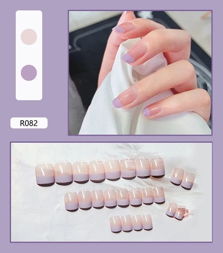 French Mordern stylish Elegant Gold Sliver Edge Line Wearable False Nails-Nail Inspo