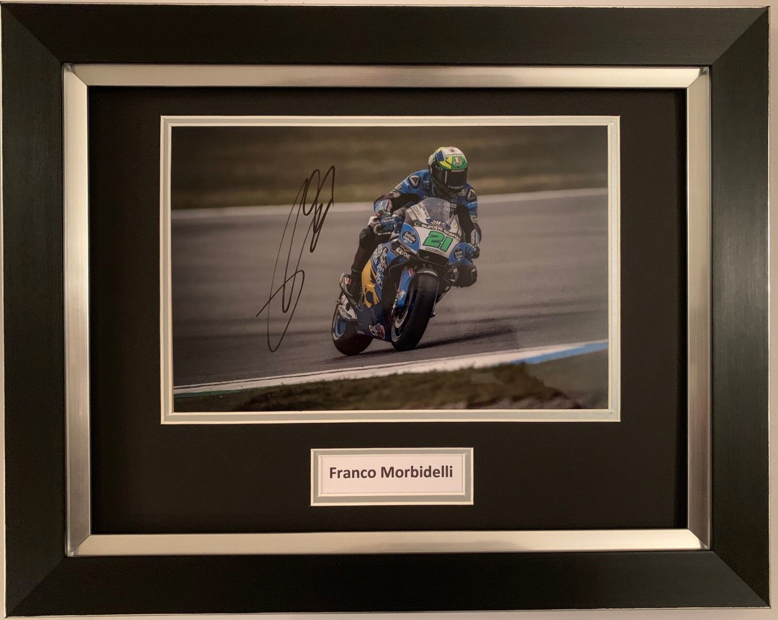 FRANCO MORBIDELLI HAND SIGNED FRAMED Photo Poster painting DISPLAY MARC VDS HONDA MOTOGP.