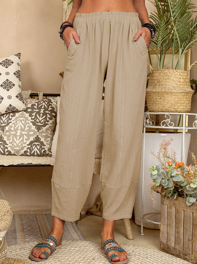 Cotton and Linen Cropped Pants | For Elderly Women & Mature Ladies Over ...