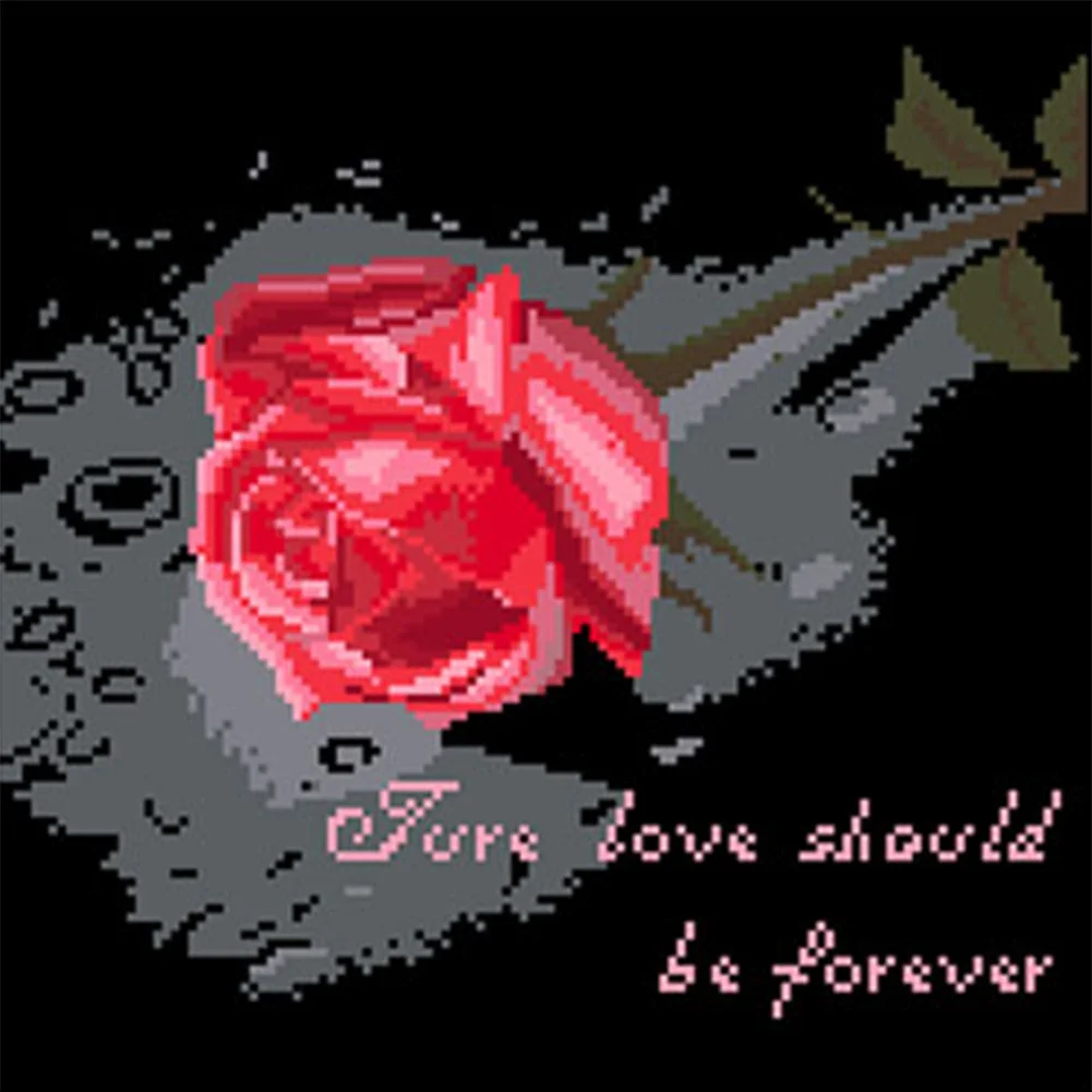 9CT Full Stamped Cross Stitch Bead Embroidery- Flower(Canvas|35*35CM)