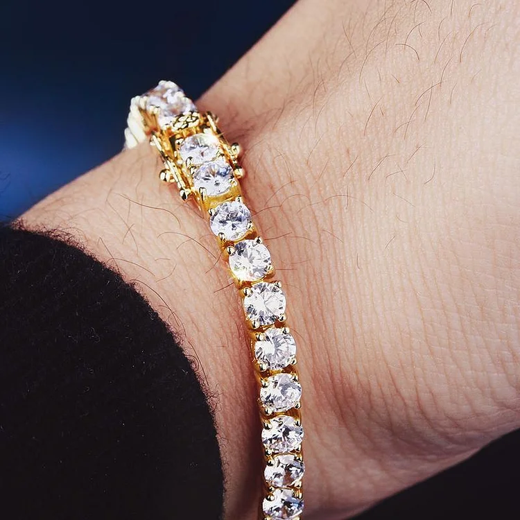 5MM Gold Iced Out Tennis Bracelet