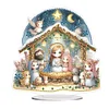 Diamond Painting Acrylic Easter Nativity Desktop Ornaments for Bedroom Table Decor