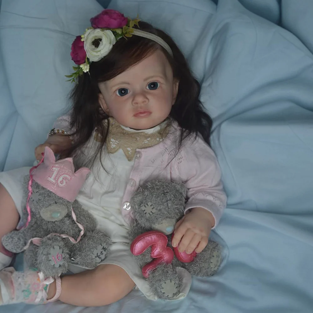 [Special Offer] 20 Inches Realistic Reborn Baby Toddler Doll Girl Mulia with Brown Hair Best Gift Ideas with Heartbeat💖 & Sound🔊 -Creativegiftss® - [product_tag] RSAJ-Creativegiftss®